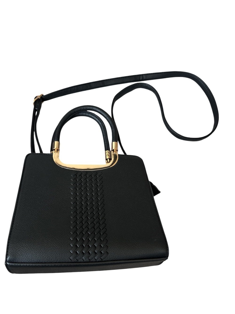 NWOT Le Bag Chic Black Crossbody Bag with Gold Accents